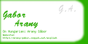 gabor arany business card