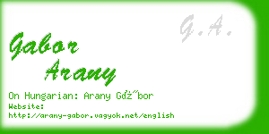 gabor arany business card